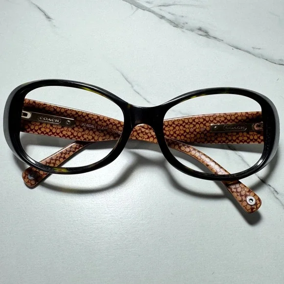 Coach Kendall S429 Tortoise Oval Eyeglasses Frames Signature Logo Logo Print