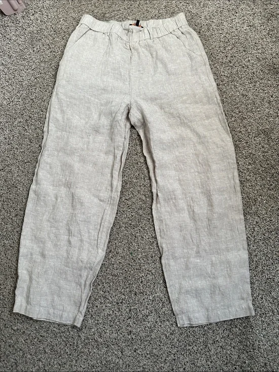 Quince Linen Relaxed Pants in Light Beige size M summer breathable