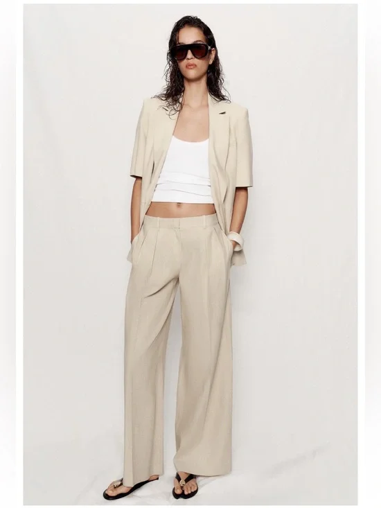Zara Tan Linen Pants - NWT