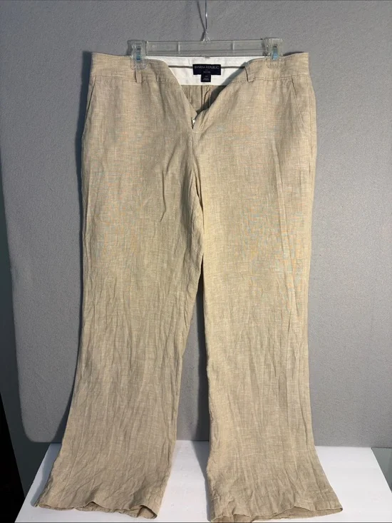 Banana Republic Women's Tan 100% Linen Trousers