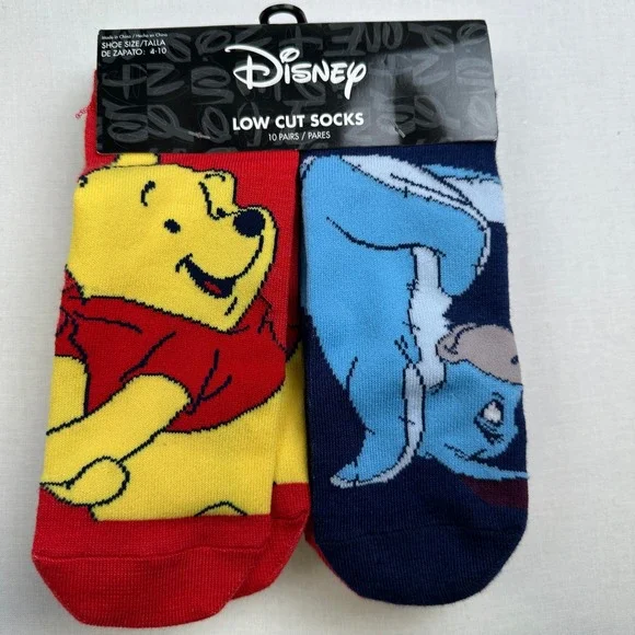 Disney Winnie the Pooh 10 Pair Low Cut Socks Youth 4-10‎ Unisex