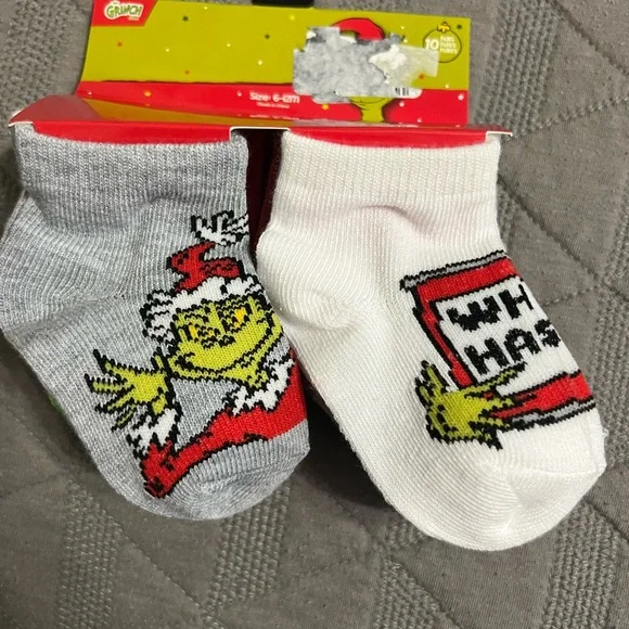 10 pair of Grinch Baby Socks Set