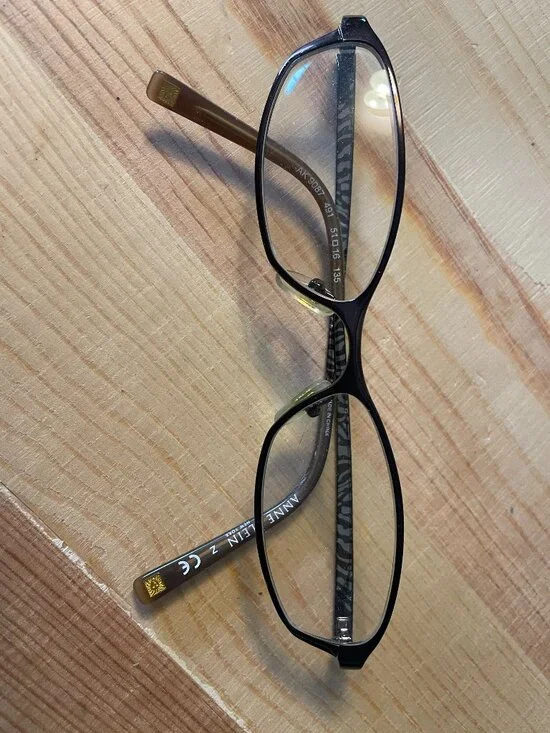 Anne Klein Eyeglass Frames Brown Zebra Striped