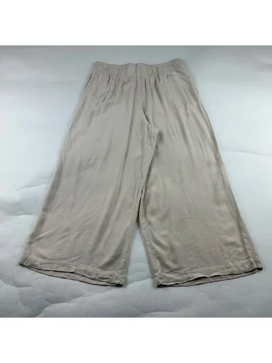 H&M Flax Linen Blend Ultra Soft Wide Leg Capri Pant M