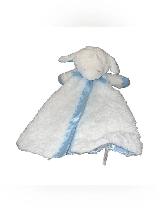 BABY GUND WINKY HUGGYBUDDY BLUE/ CREAM LAMB SATIN LOVEY SECURITY BLANKET 4034141