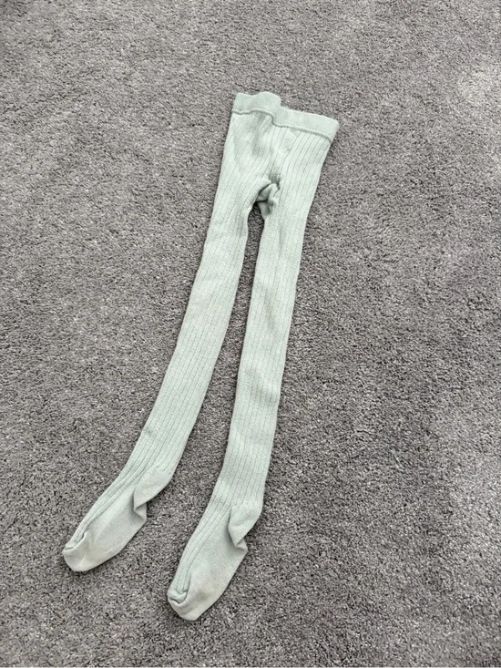 Rylee & Cru Sage Ribbed Tights Size 6-9