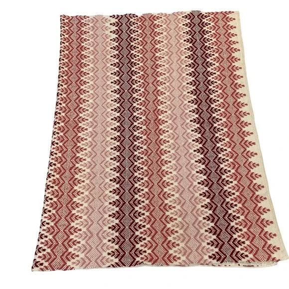 Unbranded Throw Blanket 42x64 Red Cream Nordic Pattern‎ Rustic Cabin Decor
