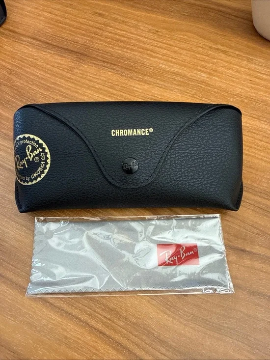 Ray-Ban Chromance Black Sunglasses Case with Cleaning Cloth, Case Only