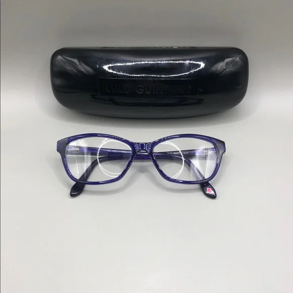 Lulu Guinness L886 Glasses FRAMES Indigo Blue w Crystals 52-15-135 Cat Eye