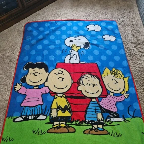 Peanuts Character Throw Blanket 2015 Snoopy Woodstock 50th Anniversary