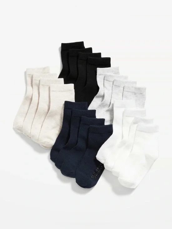 🆕 10-Pack Old Navy Toddler Unisex Crew Socks Essentials 2T/3T