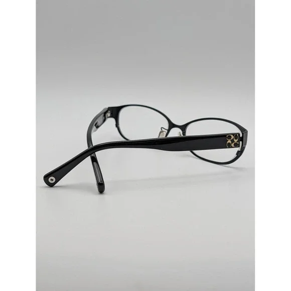 Coach HC 5029 Ashby Eyeglasses Satin Black Gold Signature C Logo Oval Frames