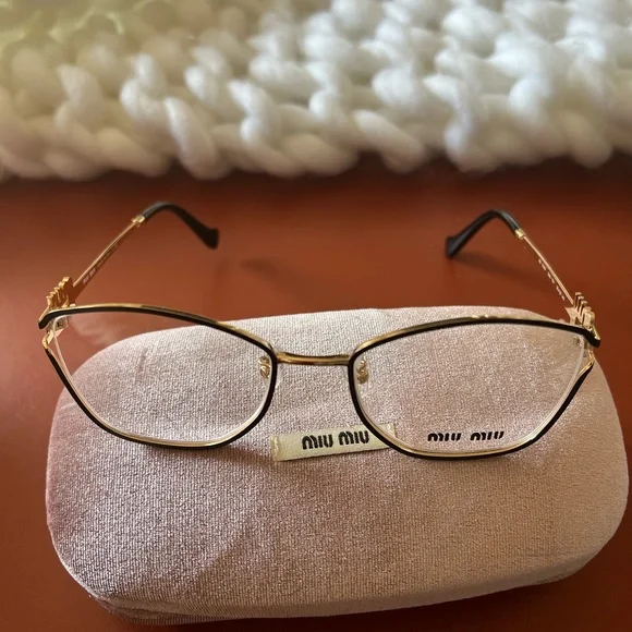 Miu Miu Gold Metal Rim eyeglasses