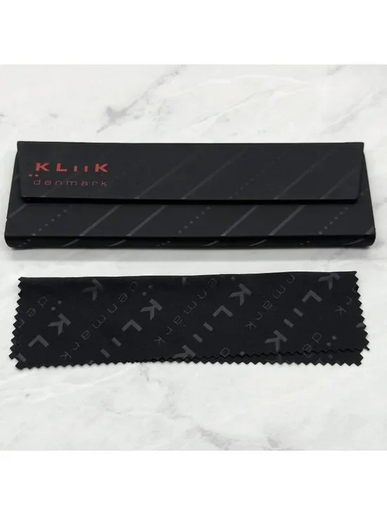 Kliik Denmark Eyeglass Hard Case Trifold Foldable Magnetic Closure Black Red