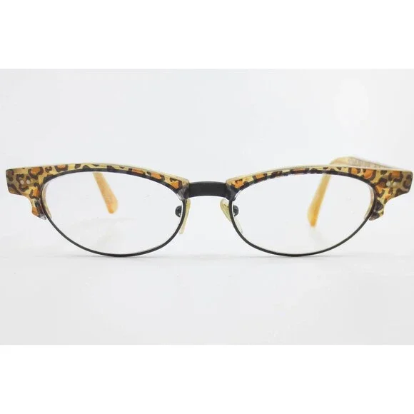 Jean Lafont Paris Constance 380 Eyeglasses Leopard Print Cat Eye Frames France