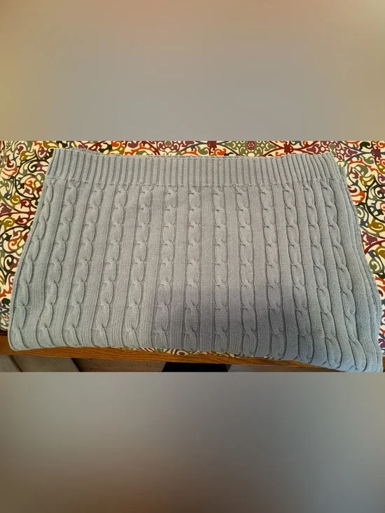 Lauren Ralph Lauren Cable-Knit blanket in Light Blue