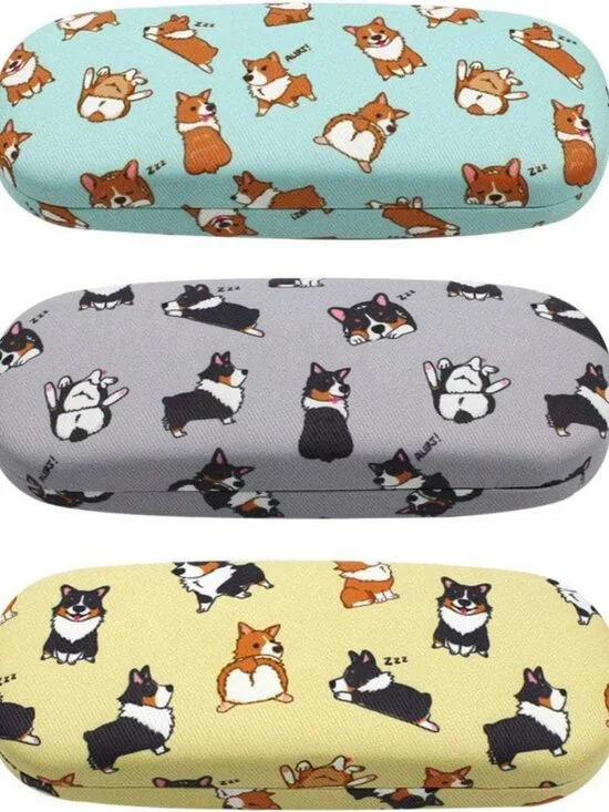 Durable Hard Clamshell Eyeglass Case Set with Bonus Microfiber Cloth - 4 Pack