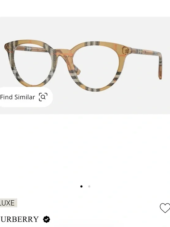 Burberry Tan Plaid Round Women's Optical Glasses