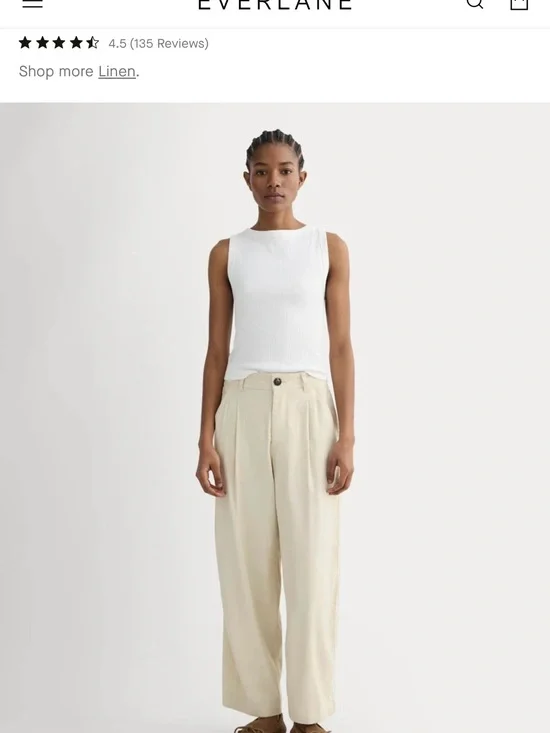 Everlane THE EVERYWHERE PANT STRETCH LINEN: Birch. Never worn, new without tags