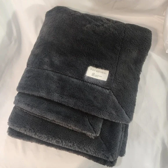 Saranoni minky Gray Blanket Luxury Soft Machine Wash 50x60