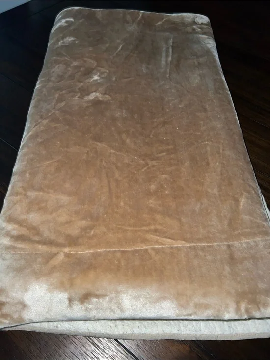 Beige Velour Cream Sherpa Throw Blanket