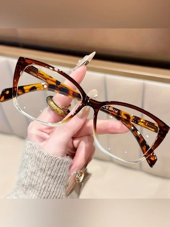 New! Brown Tortoise Shell Gradient Two Toned Blue Light Blocking Unisex Glasses