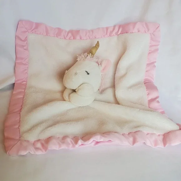Carter's baby girl Pink And White Unicorn Lovey Security‎ Blanket