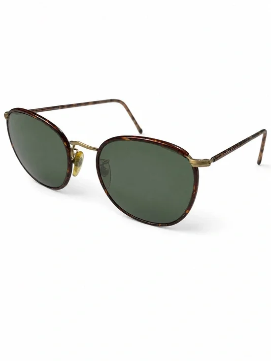 Vintage Giorgio Armani Round Tortoise Sunglass Frames Italy 52-20 Frames Only