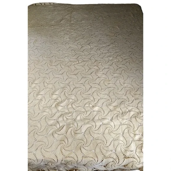 Vintage Handmade Crocheted Bedspread‎ Cotton Thread Full Queen Cottage Core SEE