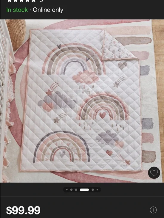 Target Quilted Baby Play Mat in Blush, Mauve & Gray