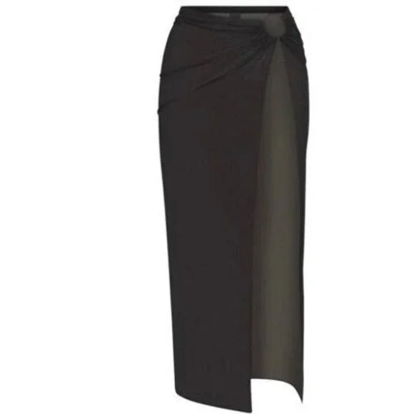 Skims Mesh Cover UPs Sarong Shirt CU-SAR-2825 Onyx 4X‎