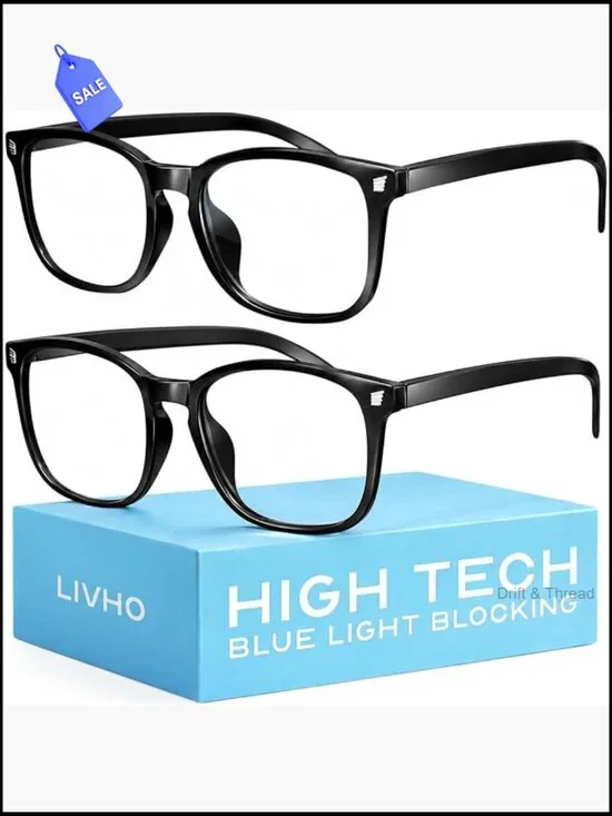 Blue Light Blocking Glasses for Computer Work, UV Protection, TR90 Frame