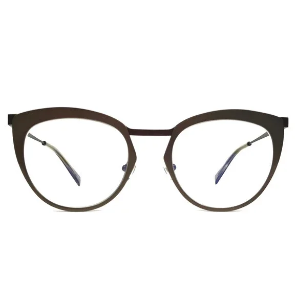 Tom Davies Eyeglasses Frames TD782 Col. 2355 Matte Brown Gray Cat Eye 49-19-150