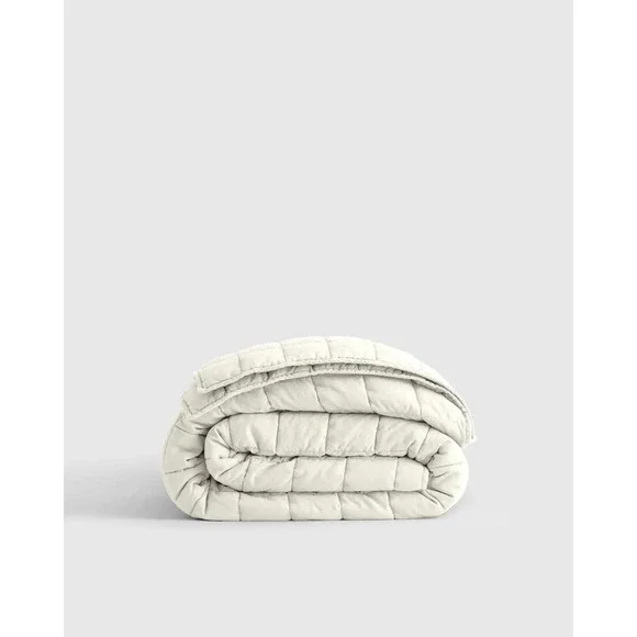Quince European Linen box Quilt Ivory NEW KING CAL KING