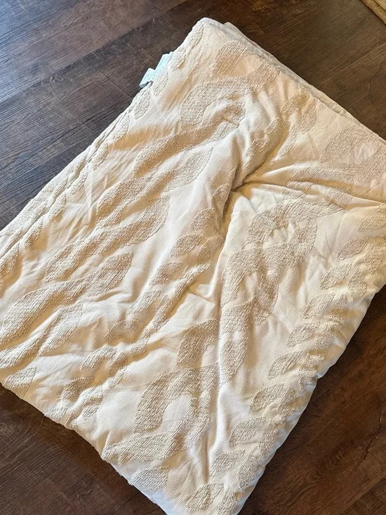 Neutral Ivory Textured Cotton comforter with pillow sham