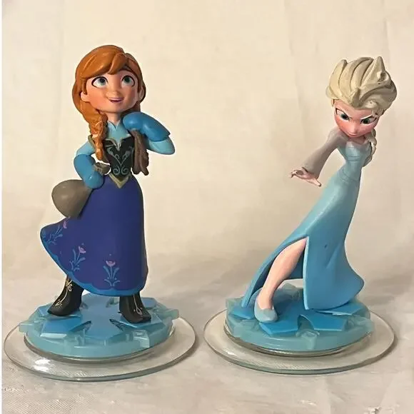 Disney Infinity 1.0 -   Frozen Lot of 2 - Anna INF-1000024 Elsa INF-1000025