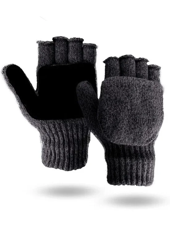 Cozy 360° Wool Glomitt Flip Mitten with 3M Thinsulate, Tan Color, Warm & Stylish