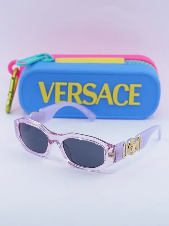 Versace Kids VK4429U 552687 Geometric Sunglasses - Transparent Lavander/Grey
