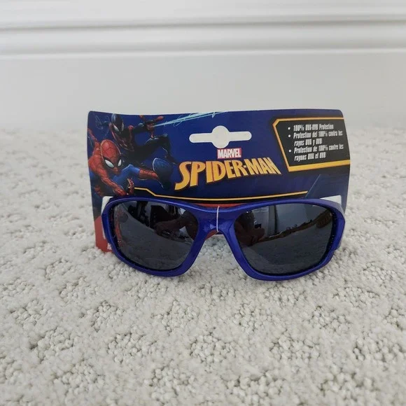 Marvel Spider-Man Kids Blue Sport Sunglasses 100% UVA UVB Protection NWT