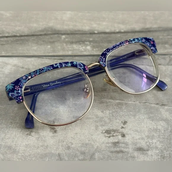 VERA BRADLEY LUNA FRENCH PAISLEY PURPLE GOLD 48-16-135 FLEX HINGE Child Frame