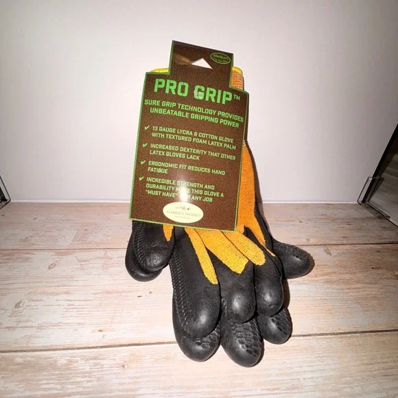 Garden‎ Works Pro Grip Gardening Gloves Women Medium Orange Black NEW Latex Palm
