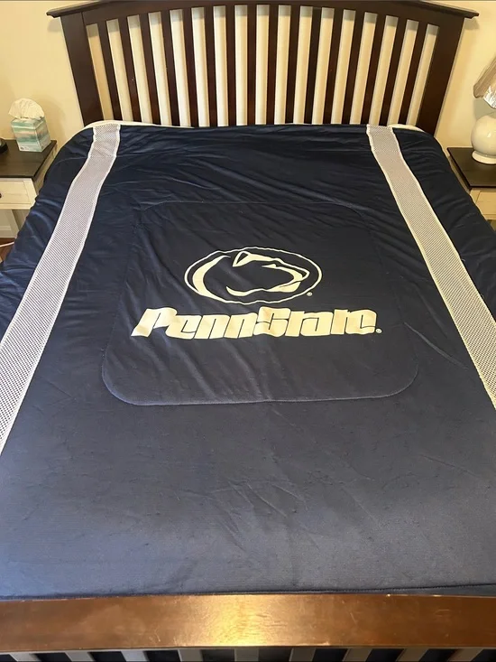Navy Blue Branded Bed Cover