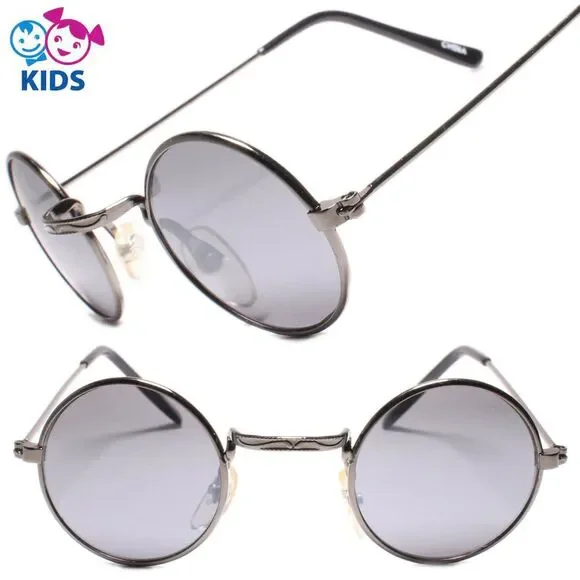Kids 0-2 year Round Gunmetal Sunglasses 100% UV Protection