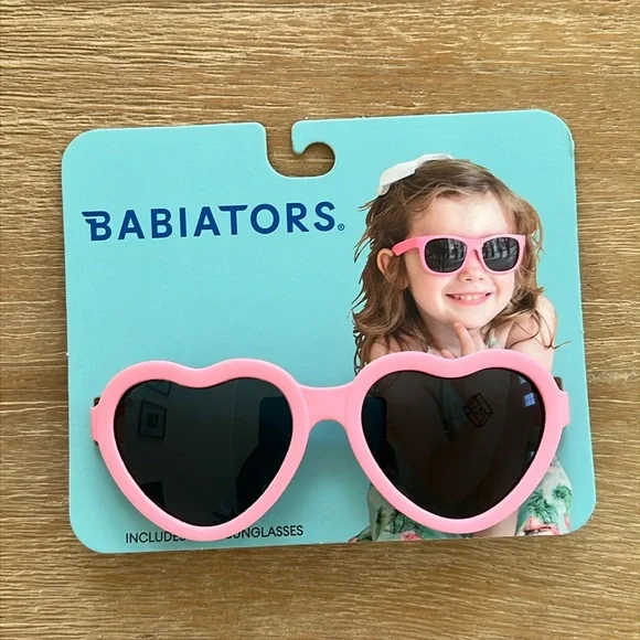 Babiators Bubblegum Pink Heart Shape Sunglasses Ages 0-2 3-5 Years
