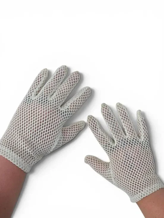 Vintage Japan Off White Mesh Fishnet Gloves