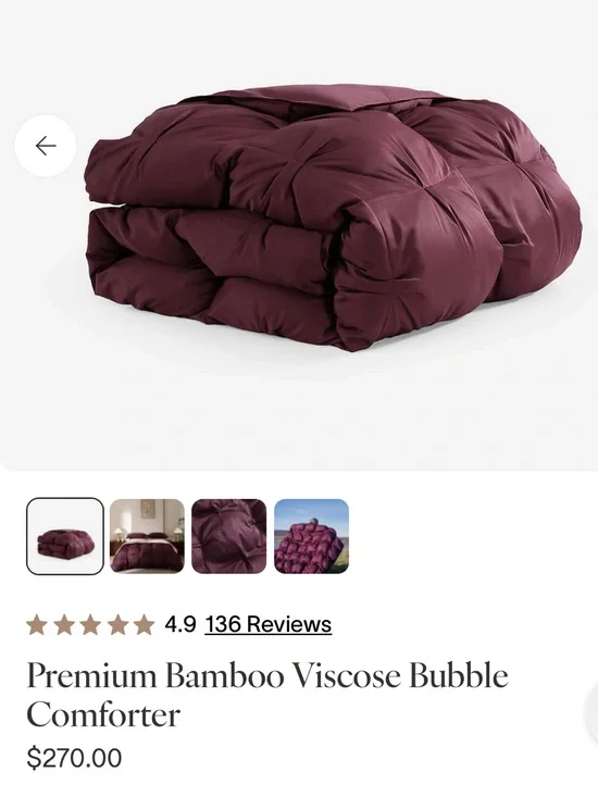 Plum Bamboo Viscose Bubble Comforter - Sunday Citizen