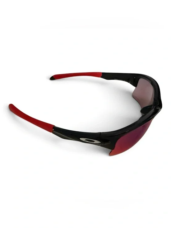 Oakley Black & Red Sport Sunglasses with Rose-Tinted Lenses