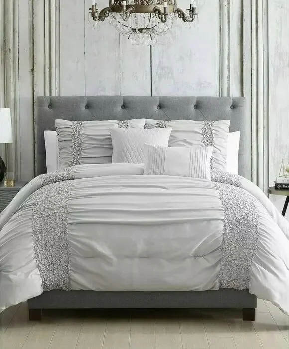 Hallmart Collectible Amalina 4-Pc Comforter Set Twin/ Twin XL Grey