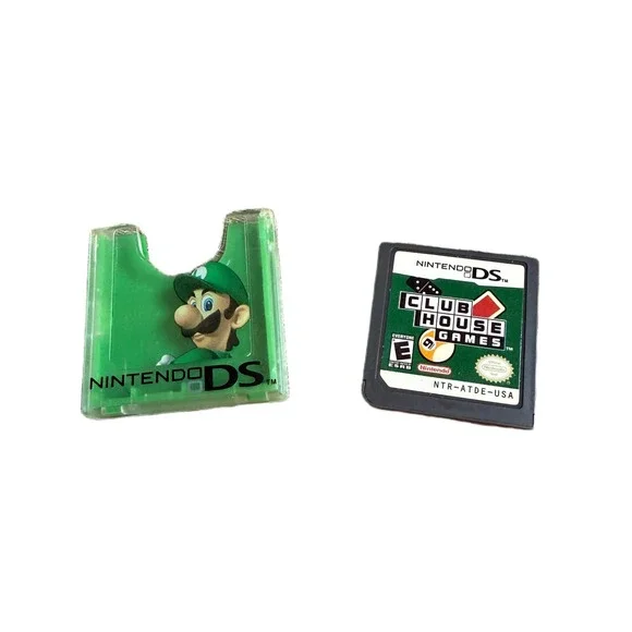 Club House Games Nintendo DS NTR-ATDE-USA with Hori Luigi Green Case Cartridge