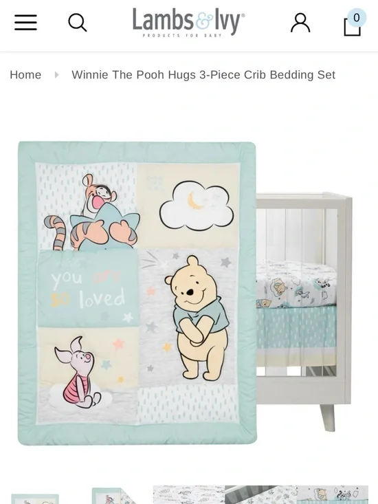 Winnie the Pooh Pastel Crib Bedding Set - Mint